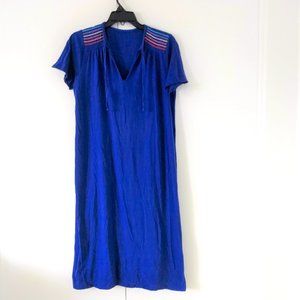Vintage 80s blue t-shirt dress nightgown daydress napdress housedress